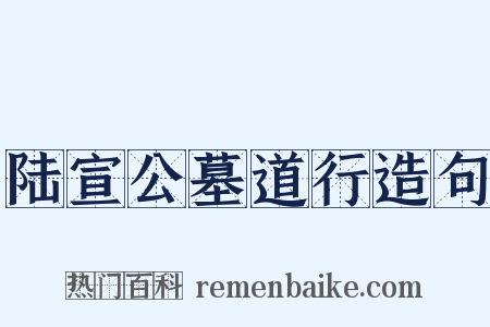 陆宣公墓道行造句是什么意思的图片